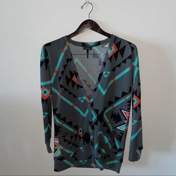Nollie Geometric Print Button Cardigan - Picture 2 of 4